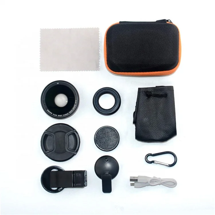 
 Aipaxal универсальный зажим 2 в 1 4K HD Macro и 0,5x супер широкоугольный объектив для мобильного телефона  