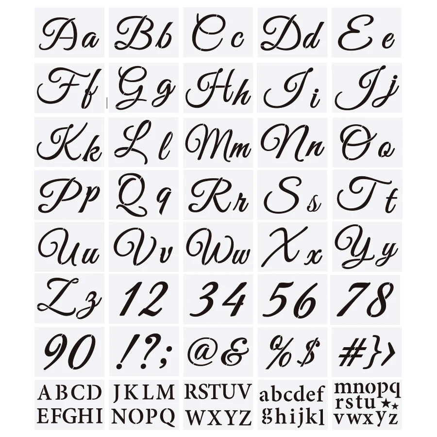 10 Inch Alphabet Letter Stencils For Painting - 70 Pack Letter And Number Stencil Templates With Signs For Painting On Wood, Reusable Skinny Letters Stencils For Chalkboard Wood Signs & Wall Art - View #8