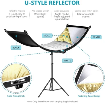 Four Colors Reflector 60*180cm 50*100cmU-shape Curved Reflector Panel 60x180cm Photographic Equipment for Photo Studio detail image