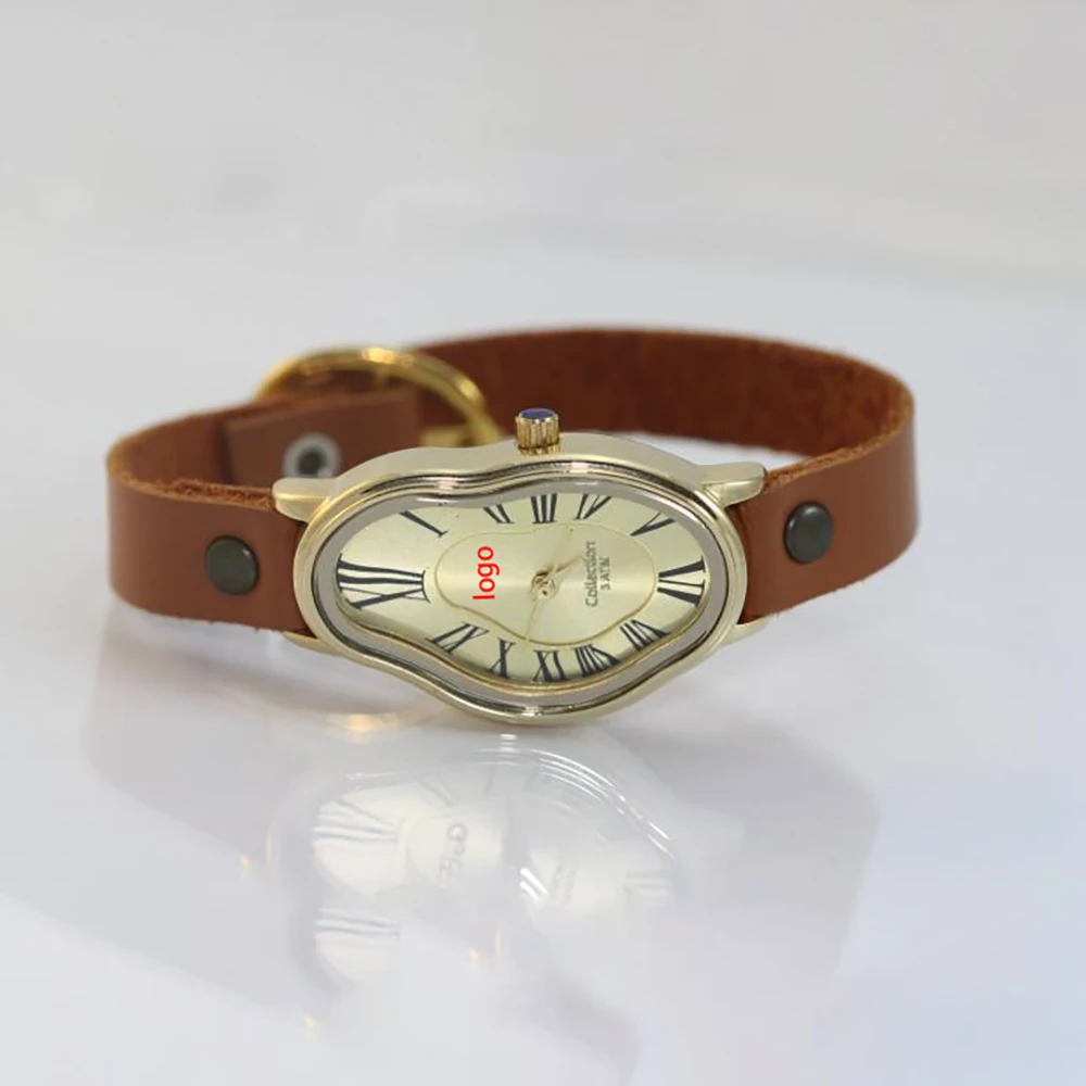 Women Leather Bracelet Soft Melting Wrist Lady Watch