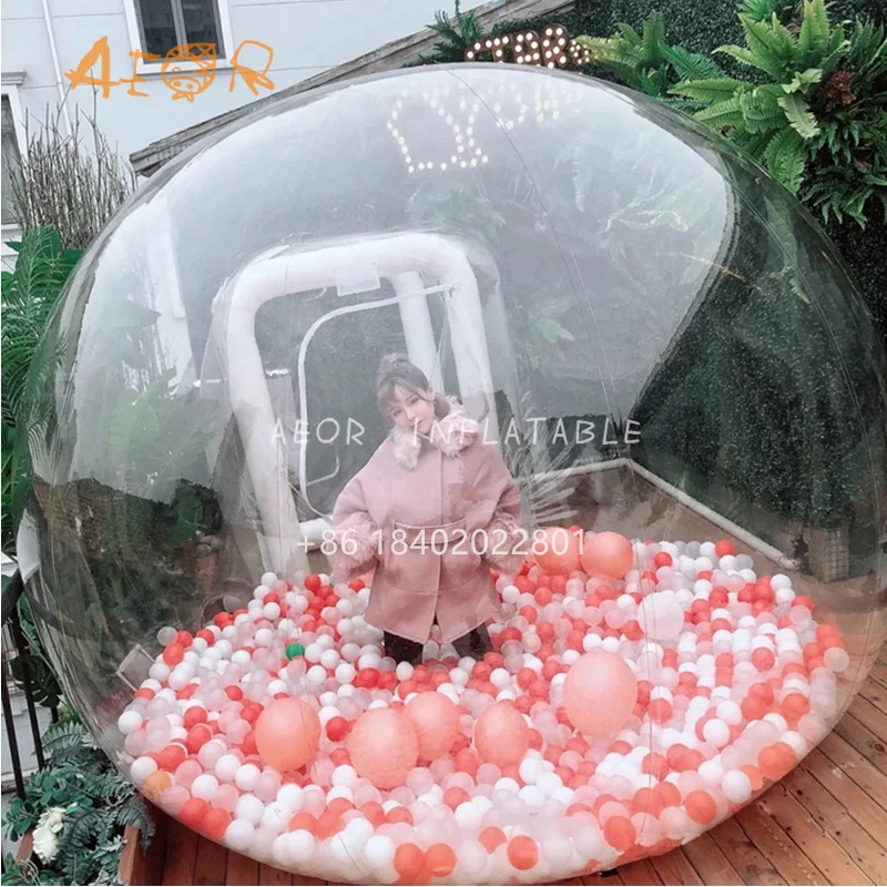 Outdoor single tunnel outlet inflatable bubble tent