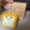Yellow  Bread-Shaped Knitted Keychain
