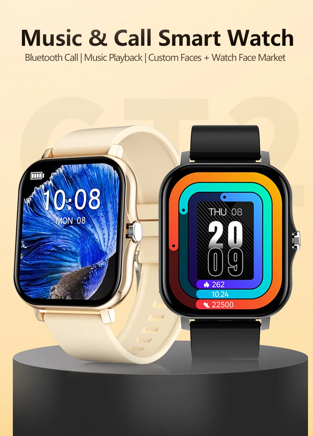 Smart Watch with Step Counter & Health Tracking