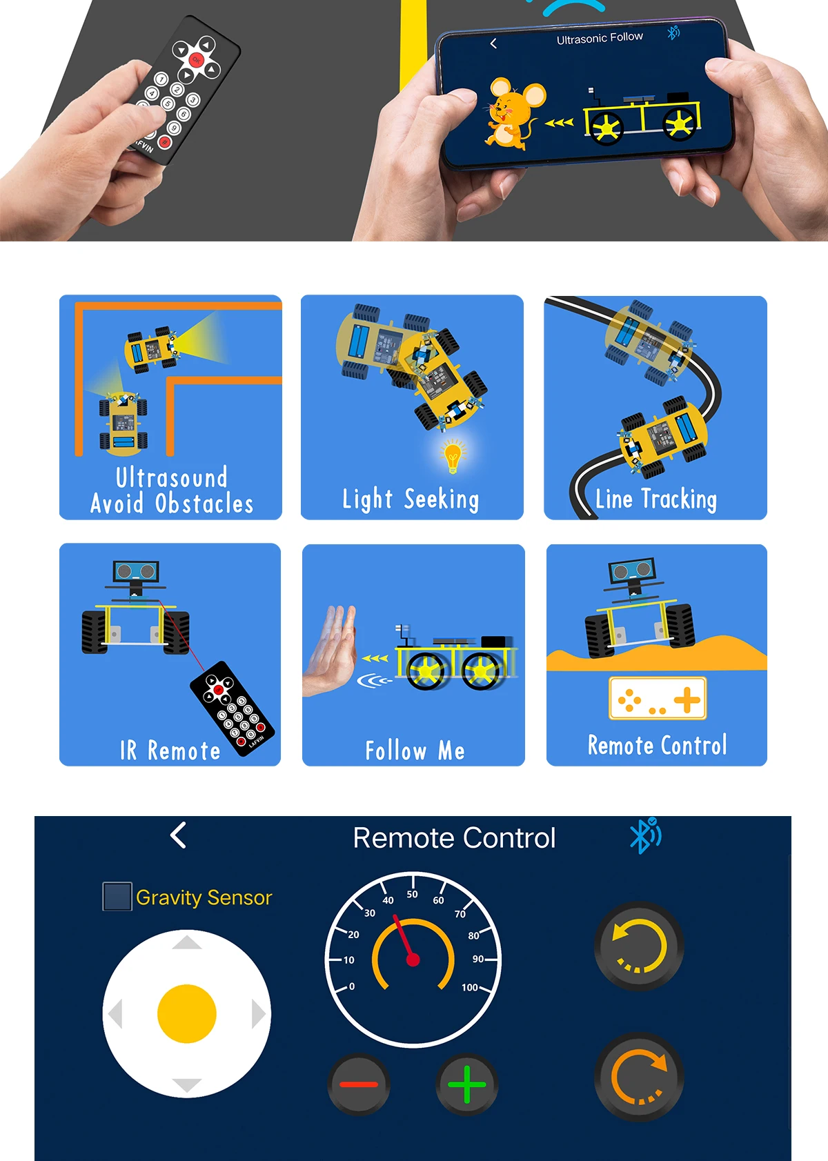LAFVIN 4WD Multi Robot Car Kit