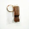 Soporte para teléfono de madera de nogal negro con cadena, medidas 2*6*1.5cm.