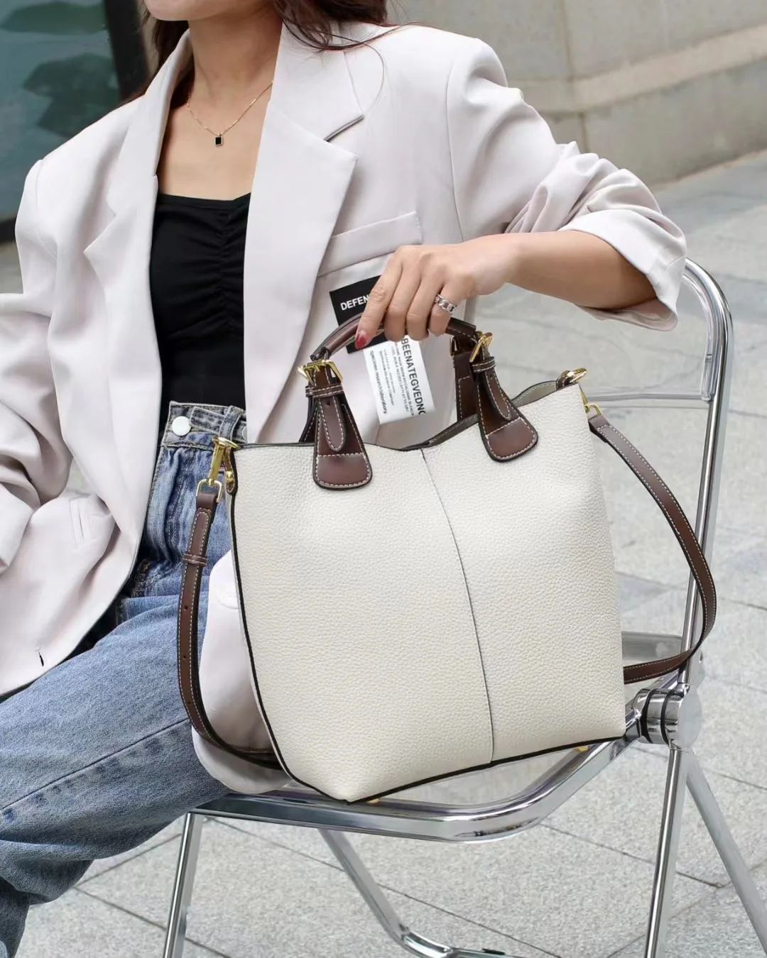 The New Real Leather Bucket Bag Vintage Leather Bag For Ladies Women's