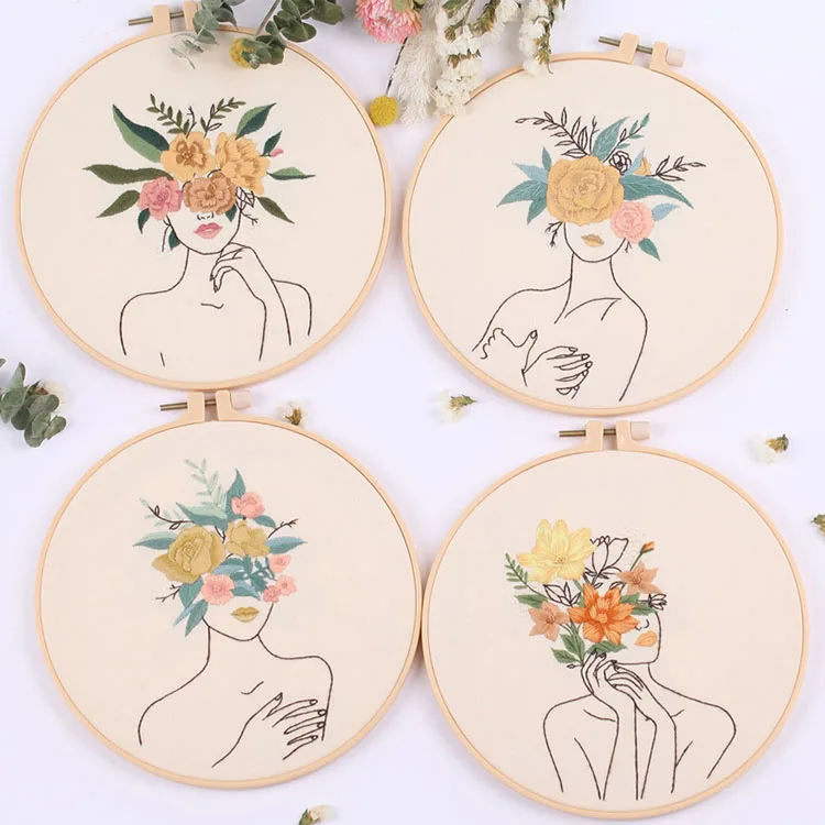 New Design DIY Beauty Body Art Embroidery Hot-selling Diy with Bamboo Hoops