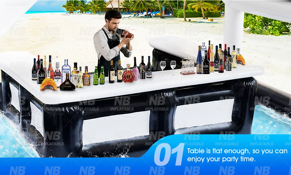 Outdoor Backyard PVC Pool Bar - Inflatable Bar Customized