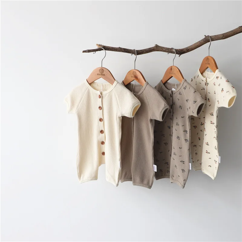 В наличии избыточная одежда фирменная другая летняя детская из Бангладеш хлопковые комбинезоны с коротким рукавом для новорожденных девочек