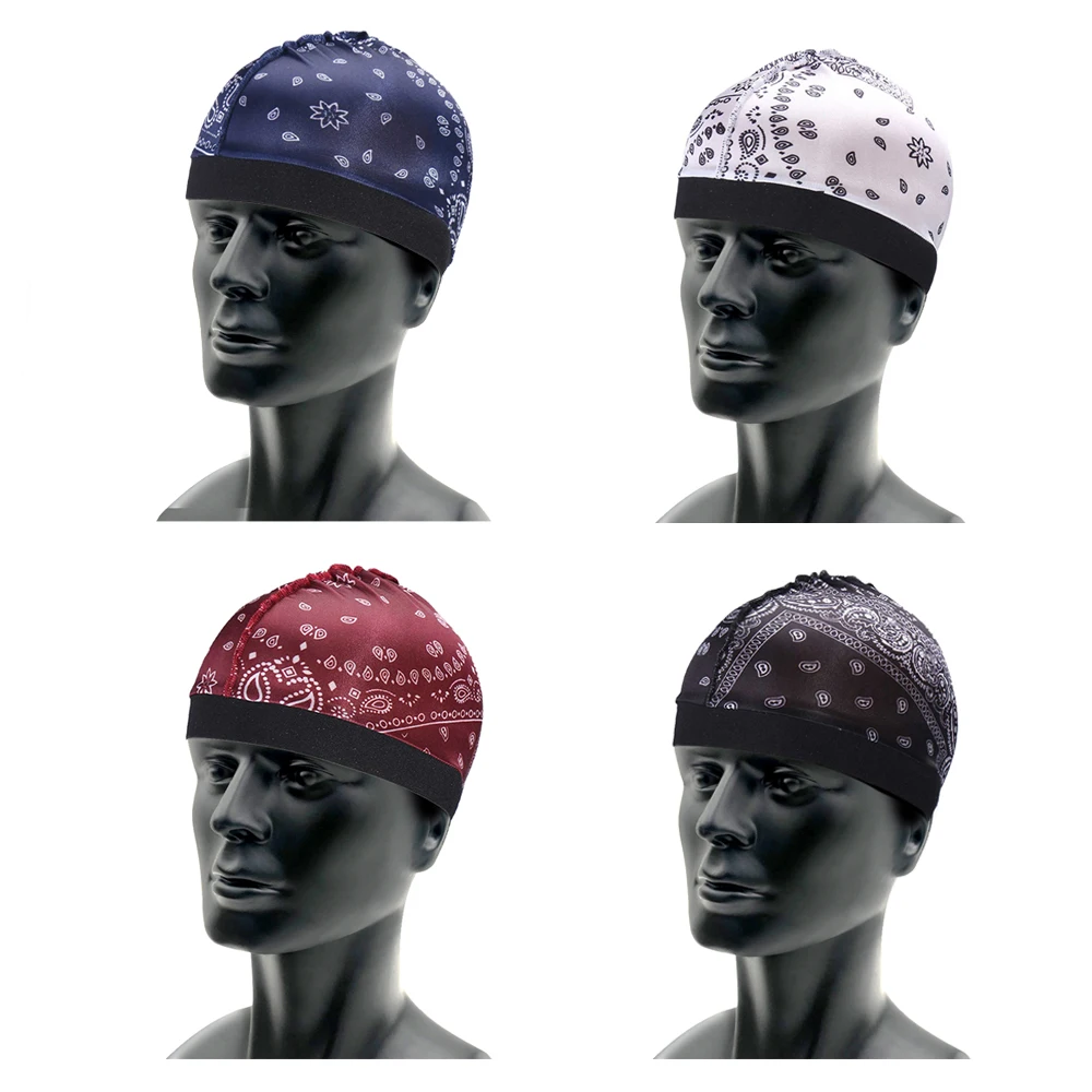 Unisex Elastic Band Silky Designer Wave Cap Paisley