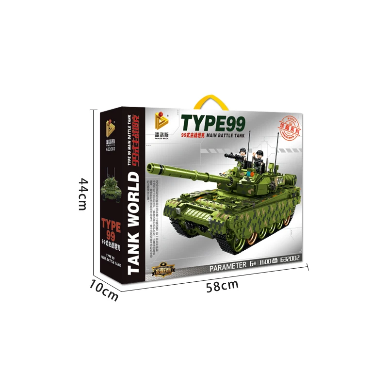 Panlos Building Blocks Type 99  Battle Army Mould Kinging Military tank Toys technic 632002 Compatible with All Major Brands for Kids Cada