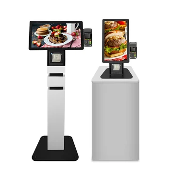 Fast Food Restaurant smart Touch screen self Ordering automatic barcode scanner prepaid cashless payment kiosk