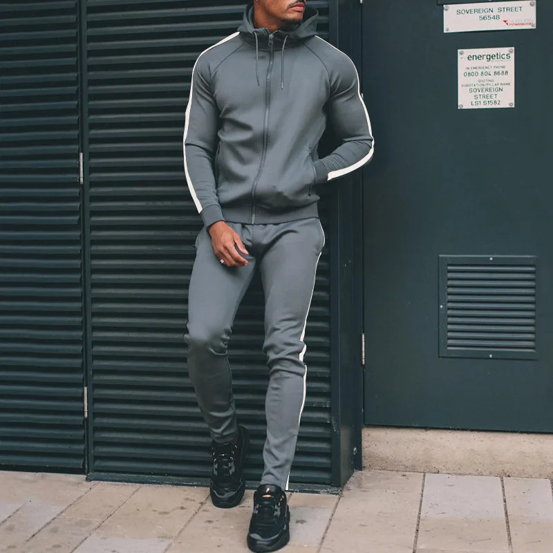 Custom Blank Training Activewear Zip up Two Piece Sportswear Men Tracksuit and Clothes Sports Men Jogger Track Suits Wear Set