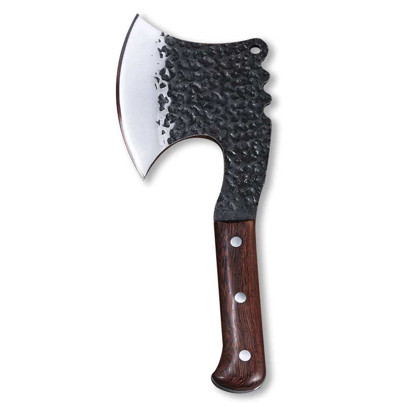 Creative Wooden Handle MultiFunction Outdoor Camping Axe Portable Survival Hatchet Bone Knife Butcher Knife