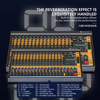 GAX-MV8 Professional Audio Mixing Console with 99 Effects