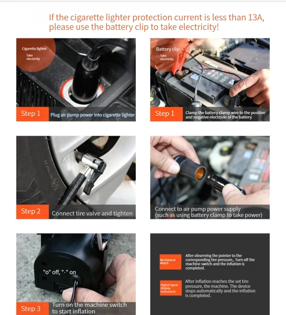 Metal Electric Portable Tyre Inflators Mini dc 12v Car Tire Inflator Air Compressor Pump Tire Inflators