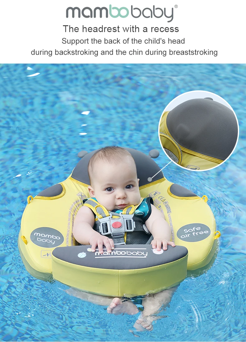 Mambobaby Non Inflatable Baby Float Safe Air Free Recycled Floater