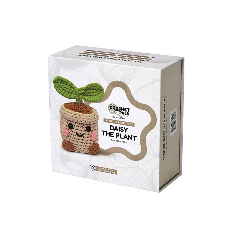 High-End Magnetic Closure Book Shaped Recycled Materials Crochet Starter Kit Gift Box