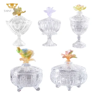 Wholesale Honey Kitchen Storage Container Holders Crystal Box Sugar with Lids in Bulk Luxury Glass Jars