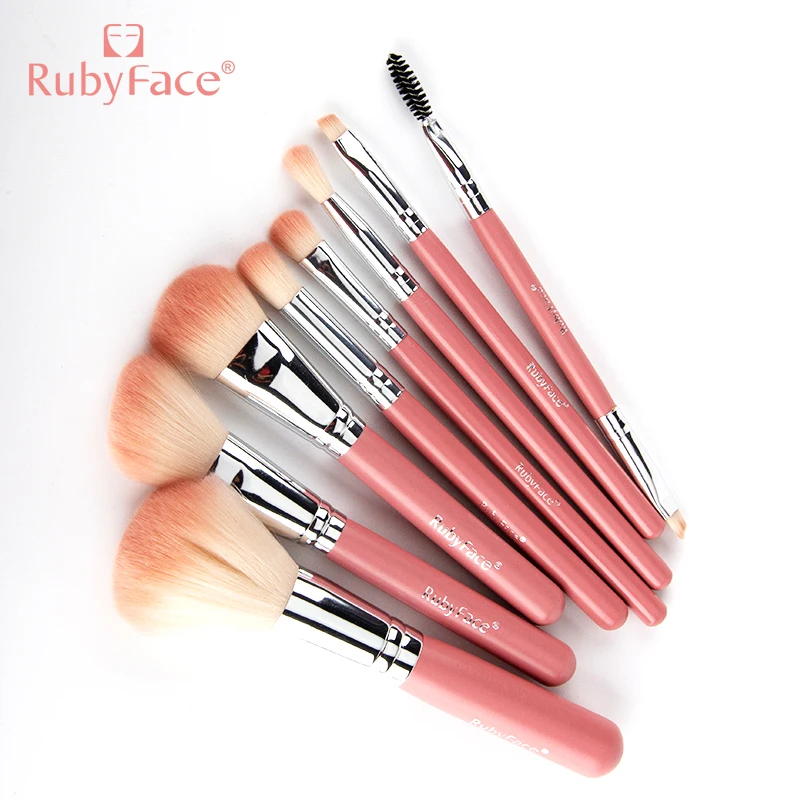 8 pcs rubyface makeup brushes set