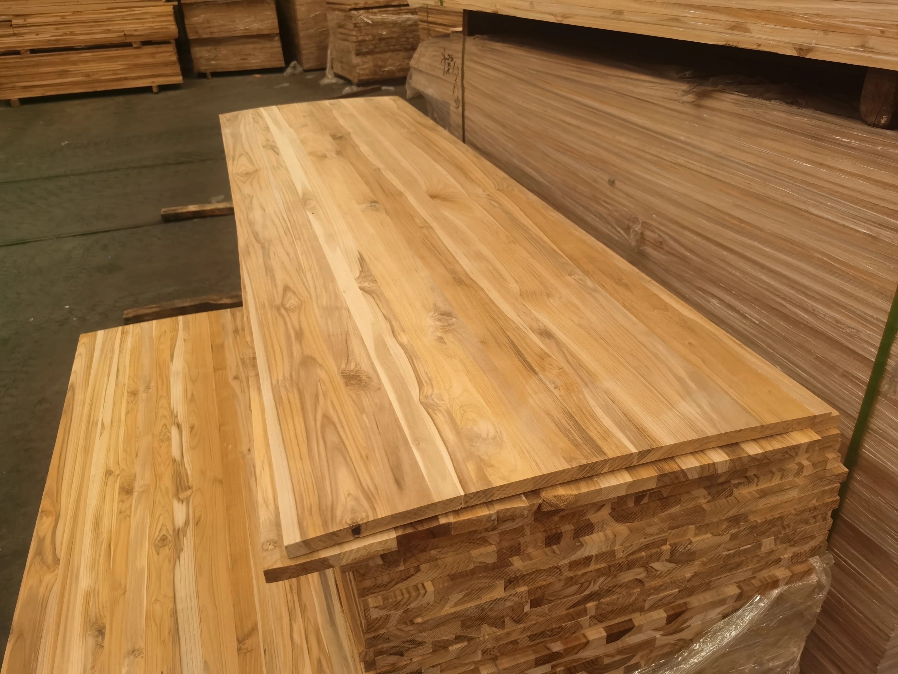 Edge Glued Teak Panel Solid Stave Full Lmaella Board Table Tops Wood