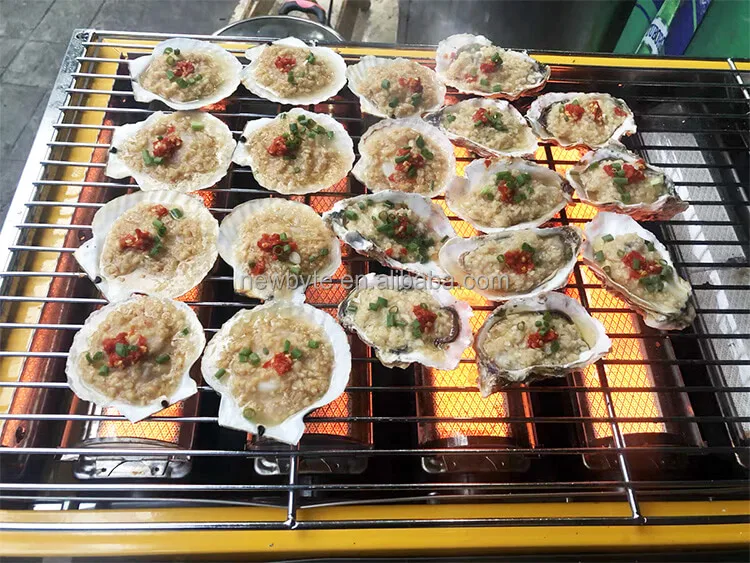 Grille Shell Fish Outdoor Stall Roast Fish Shell Oyster Oven Smokeless Propane Gas ...