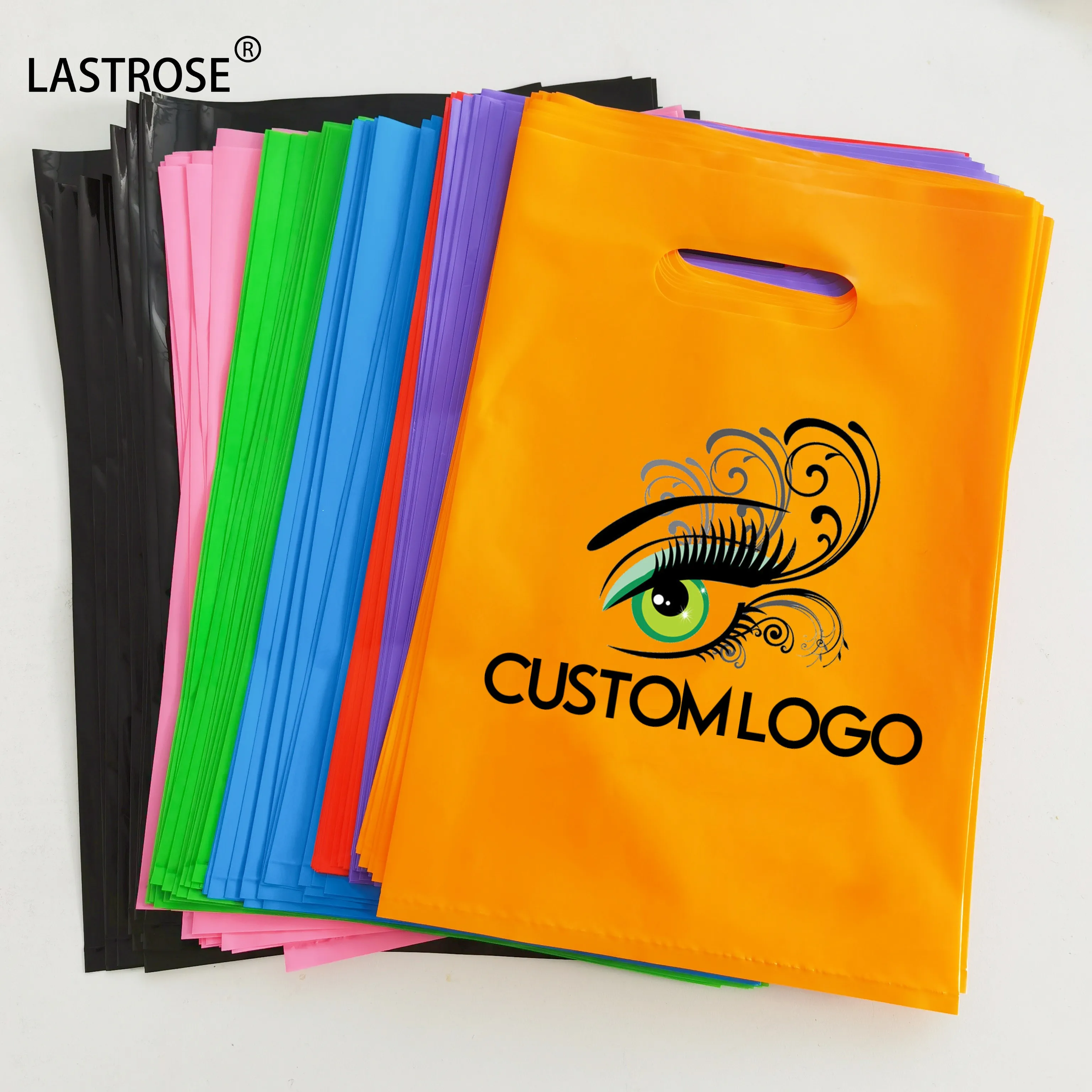 Custom Print Logo Plastic Shopping Bag Plastic Packaging Die Cut Handle