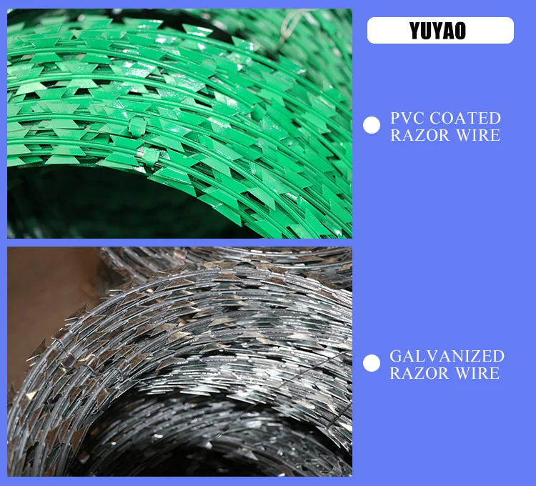 Galvanized Steel Razor Wire Bto-22,Barbed Cross Razor Wire For ...