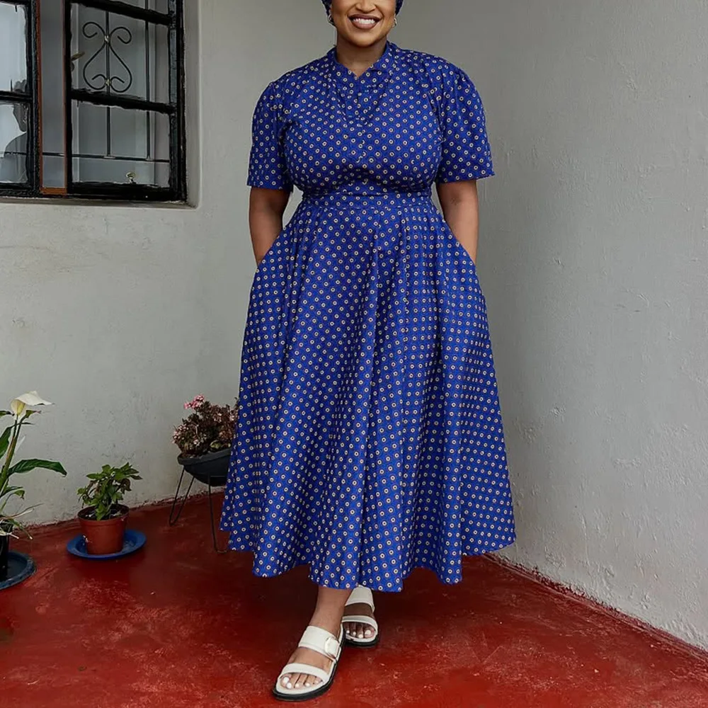 Summer Short Sleeve Plus Size African Dresses for Women Clothing