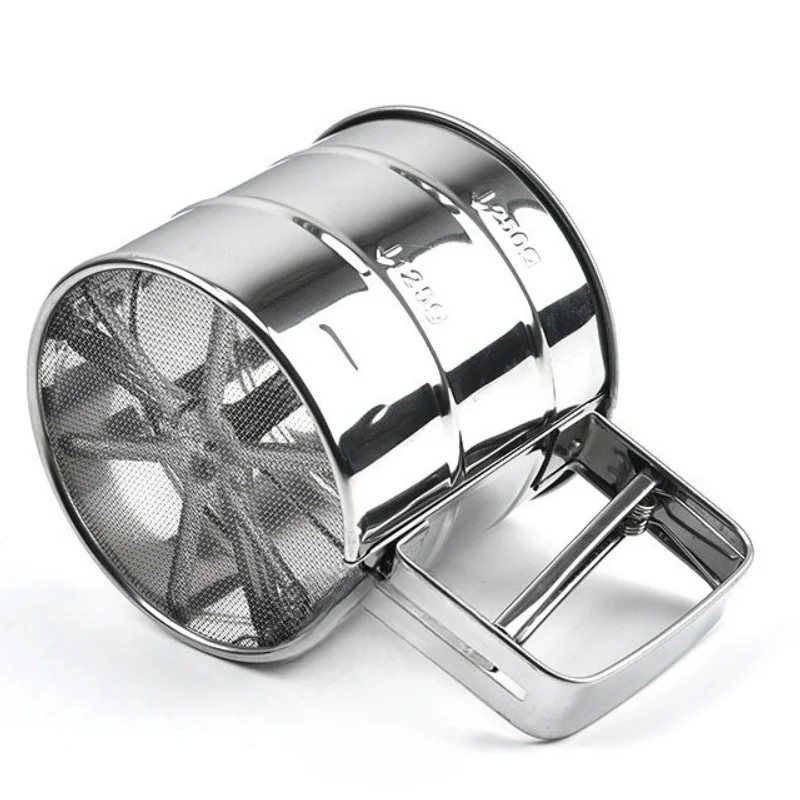 Wholesale Flour Sifter Stainless Steel Baking Fine Mesh Rotary Hand Crank for With One Press
