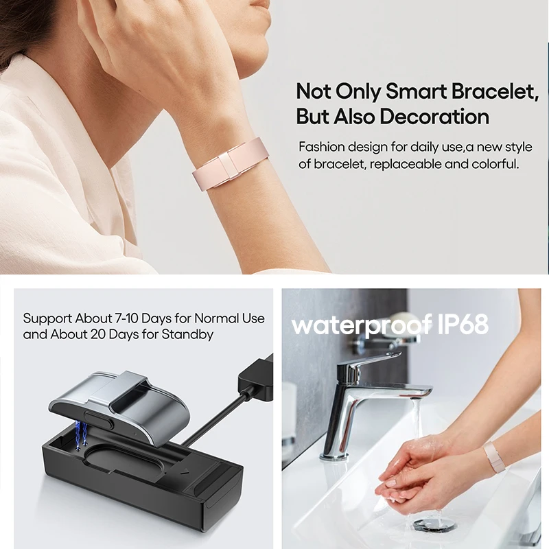 JSTYLE 2208A Custom logo Design Sleep Smart Health Band Beautiful Blood Pressure Control Magnetic Smart Bracelet for Women 2024