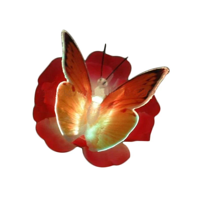 Wholesale color changing battery operated light up glass chinese decorative led butterfly