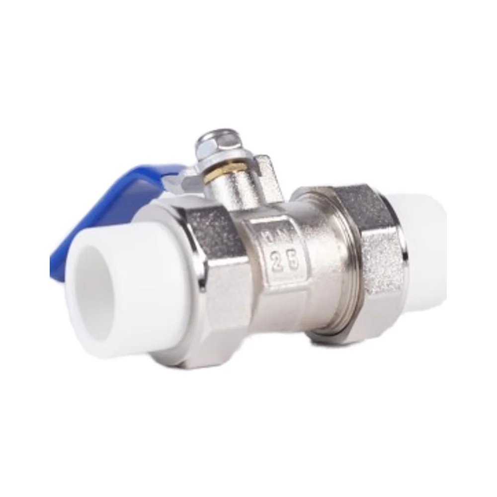 Professional 1/2 Inch Plastic Ball Valve with Double Union Thread Hydraulic & Manual Control Brass & PPR for Water & Gas Media details