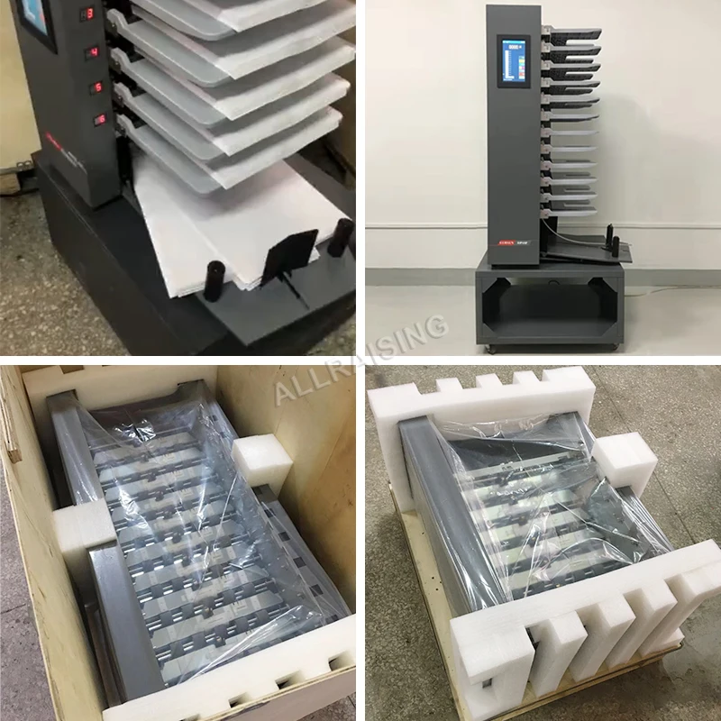 Automatic Calendar Paper Sheet Collator Stacking Machines Price 6 10 12 Bins A3 A4 Collating Gathering Machine for Book