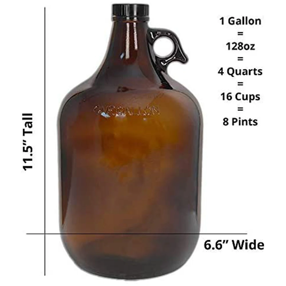 Glass Bottles With Caps (4 Round 1 Gallon)