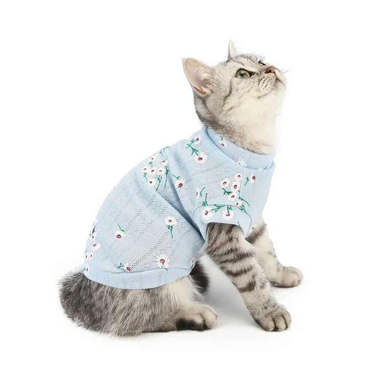 Wholesale Daisy Design Good Quality Cat Clothes Pattern Small Cat Clothes  Cool Summer Cat Clothes Yellow From m.