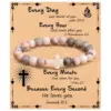 Bracelet Zèbre Rose - Chaque jour, Dieu pense à toi.