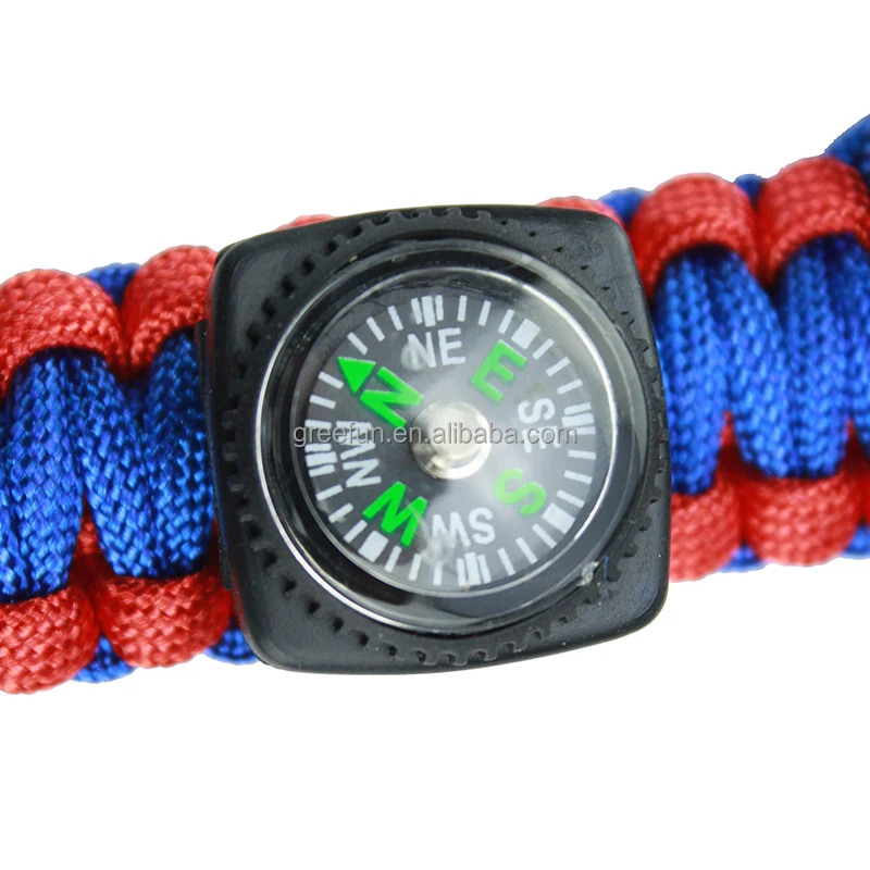 Outdoor Custom Paracord Bracelet With Knife Compass Watch Survival