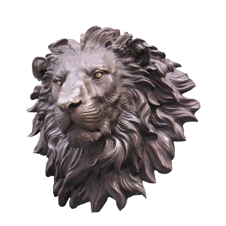 Customized Bronze Lion Head Wall Sculpture for Home Decor