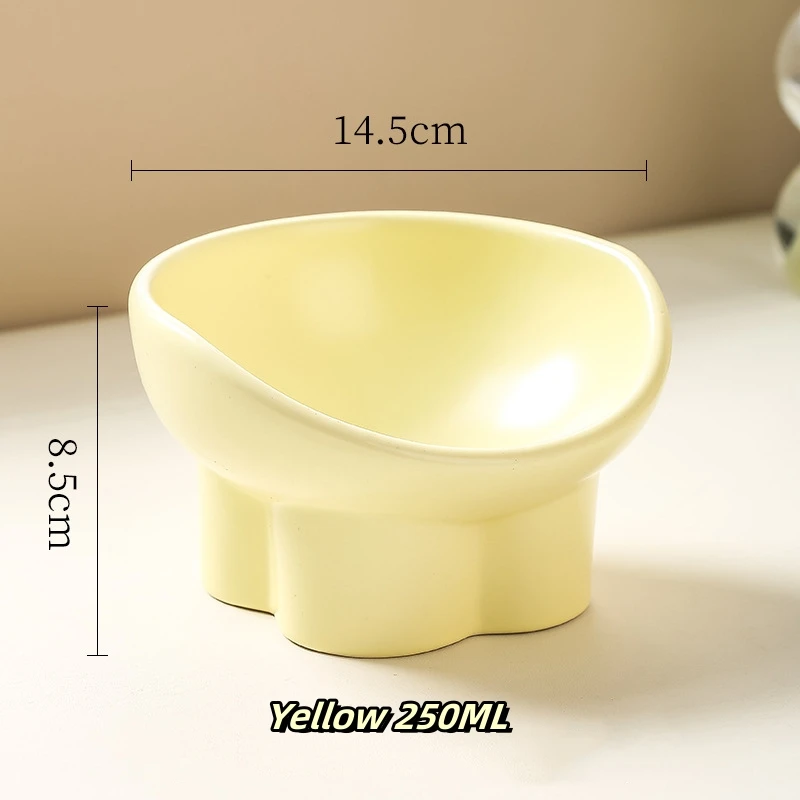 Protect Pet's Spine Small Dog Anti Vomiting Raised Cat Food Bowls Tilted Elevated Cat Bowl Ceramic Pet Food Bowl