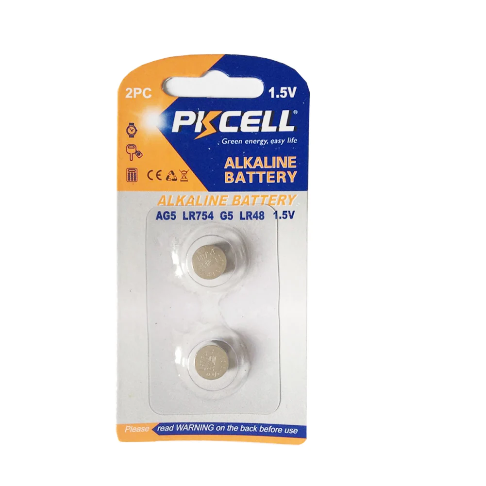 PKCELL or OEM brand 1.5v alkaline ag5 coin battery watching cell batteries