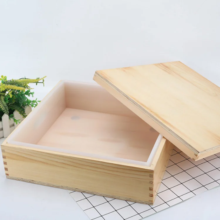 8000ml Wooden Slab Soap Mold Box Large Square Silicone Soap Mold With