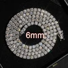 6mm White Gold Tennis Chains