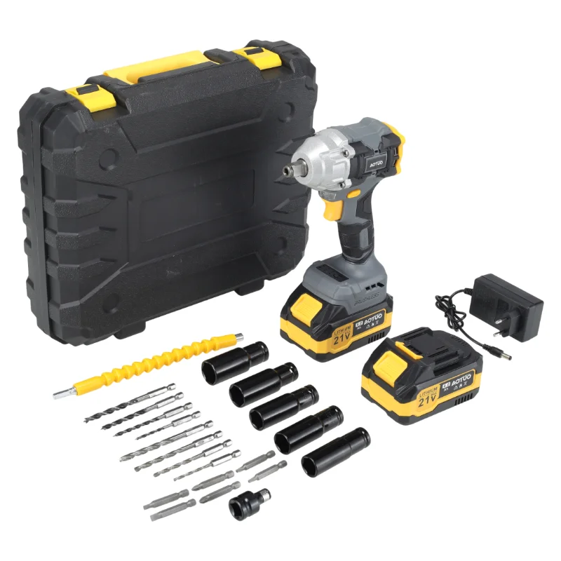 High Efficiency Electric Impact Wrench Rechargeable Battery Operated Portable Compact Handheld Nut Bolt Removal