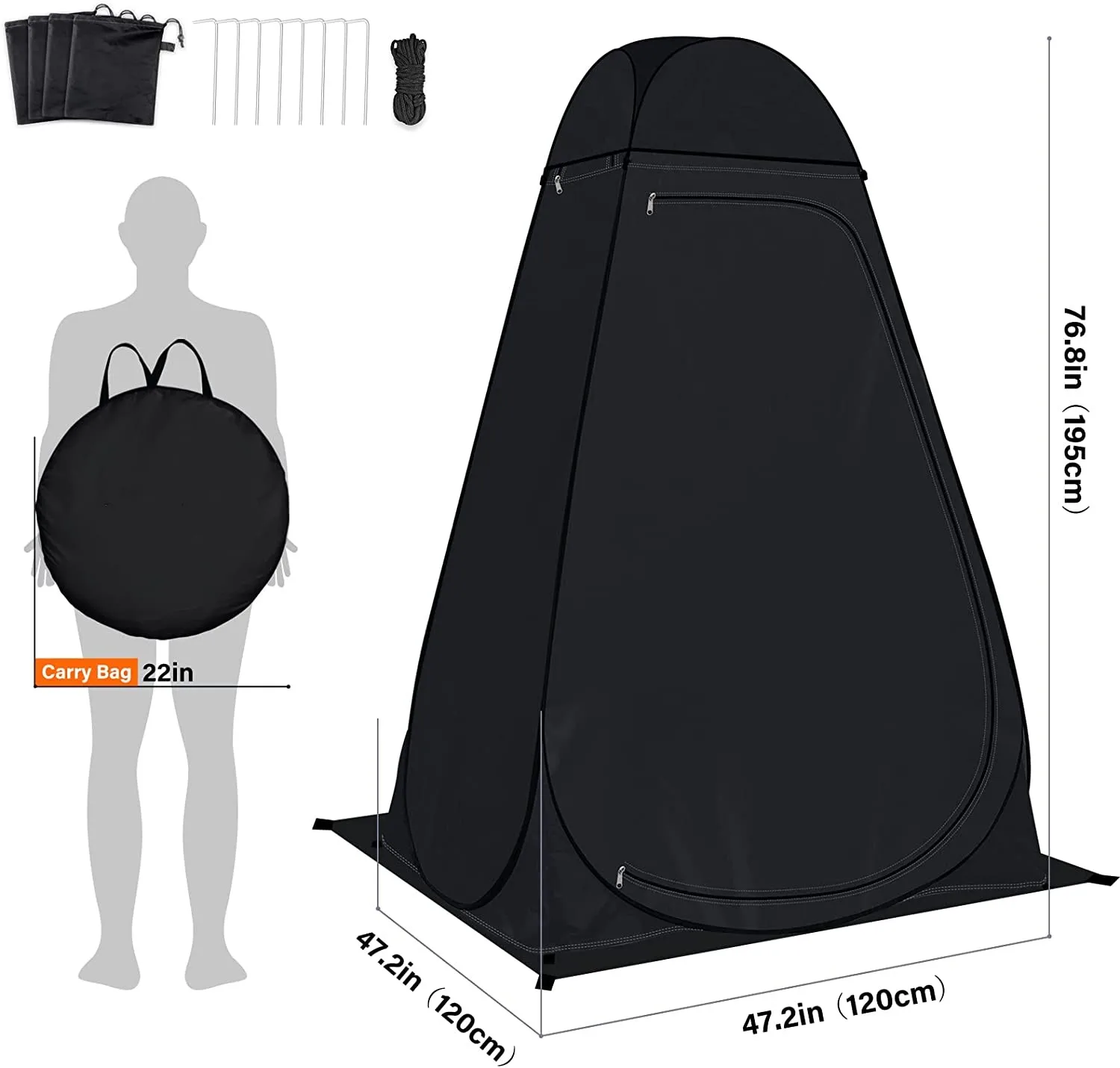 Woqi Shower Tent Pop Up Privacy Tent Camping Portable Toilet Tent