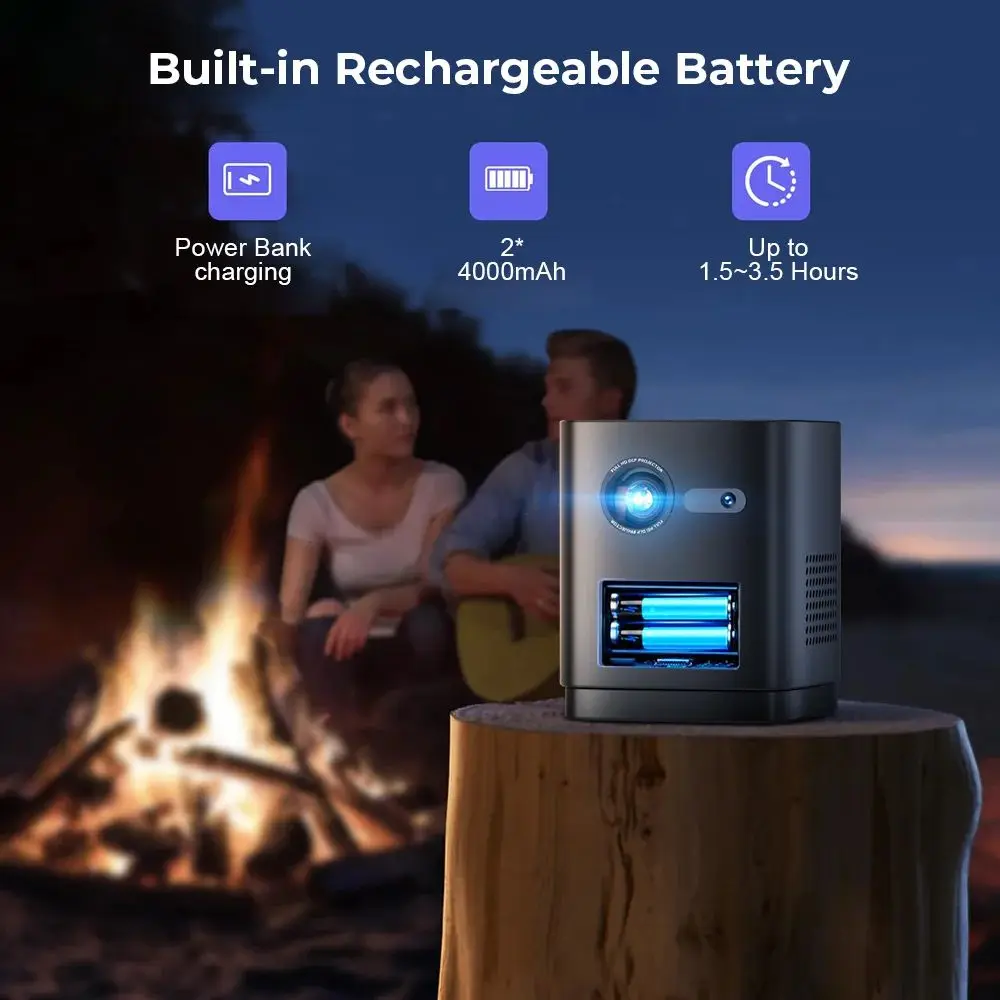 BYNTEK 2022 P19 новейший Android Wifi 3D портативный проектор наилучшей передачи данных Pico DLP Smart Проектор 4K дешевая цена с батареей