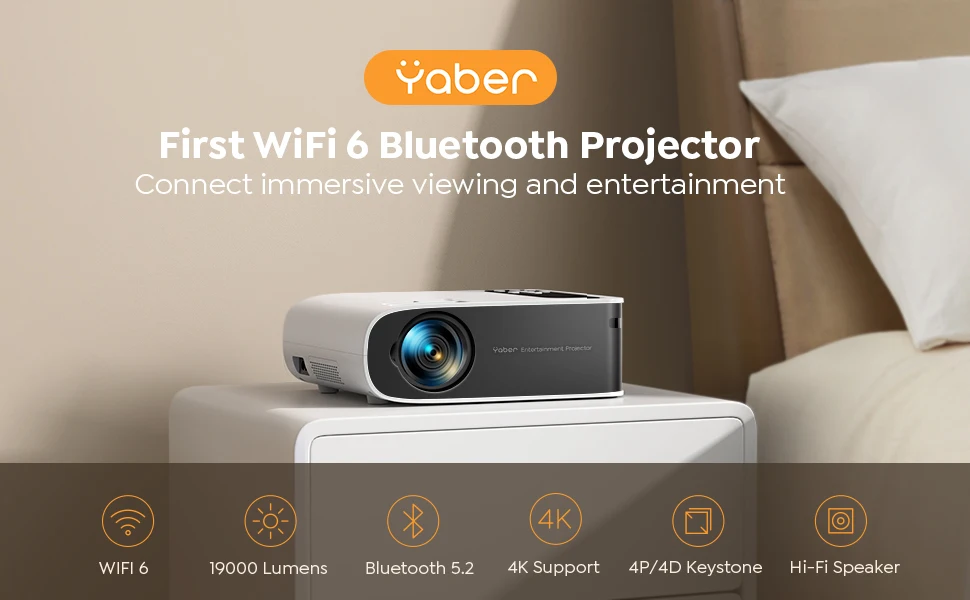 YABER L1 Mini projecteur Wifi Bluetooth