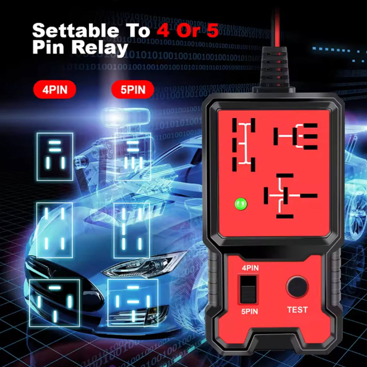Relay Detector Car Diagnostic Instrument Relay Analyzer Auto Repair Four-pin Special 12V Five Hardware Tools - view 6