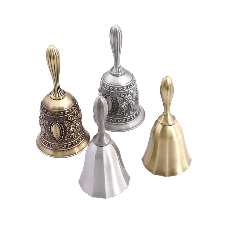 Gifts Metal Hand Bell Antique Vintage for Office Decor Office Products for Home Decor Desk Call Bells Zinc Alloy Hand Bell 
