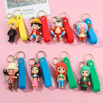 3D PVC Silicon Keychain Ring Japanese Anime Kawaii Luffy
